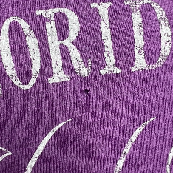 Florida Keys Womens Bamboo Purple Key West Short Sleeve T-Shirt Size M - Picture 3 of 7